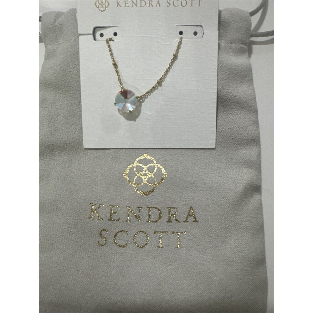 Kendra Scott Jolie Short Pendant Necklace  Gold Dichroic Glass NWT - Picture 8 of 8